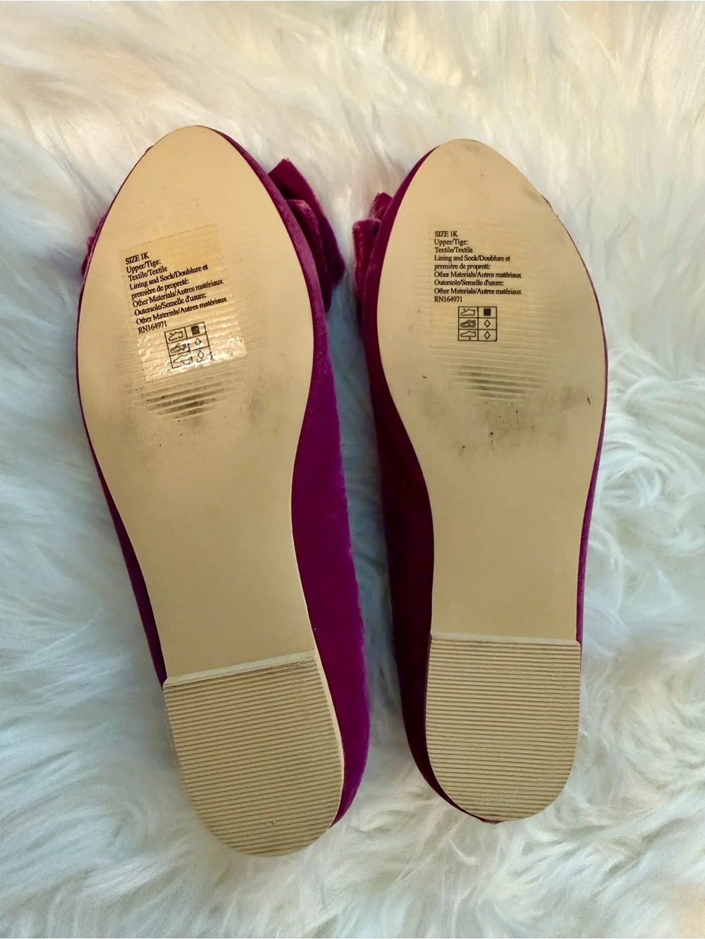 Janie and Jack Velvet Bow Ballet Flats Size 1